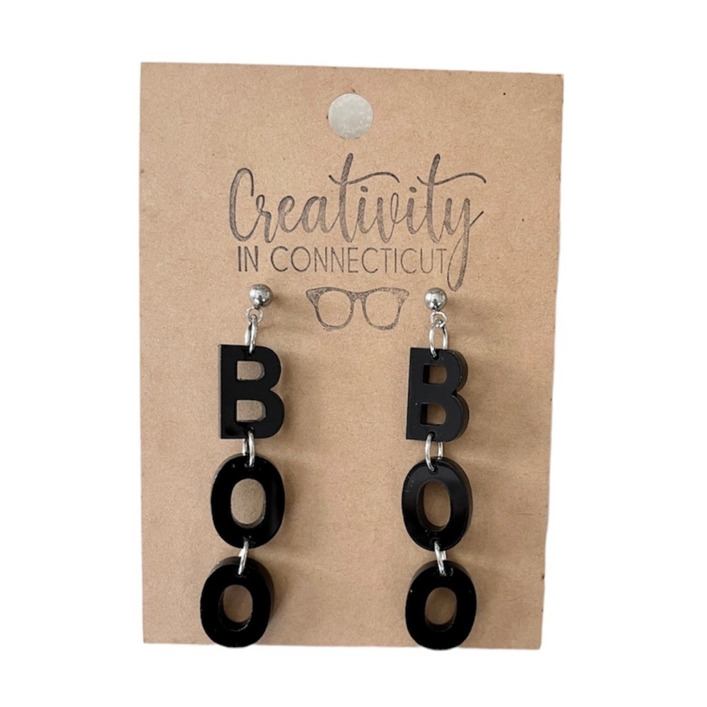 ✨👻 BNWT - Handmade Halloween BOO Earrings 👻✨